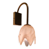 La Murrina Murano glass floral organic shape tulip pink wall sconce on golden base light hand-crafted glass vintage lightning art deco lamp