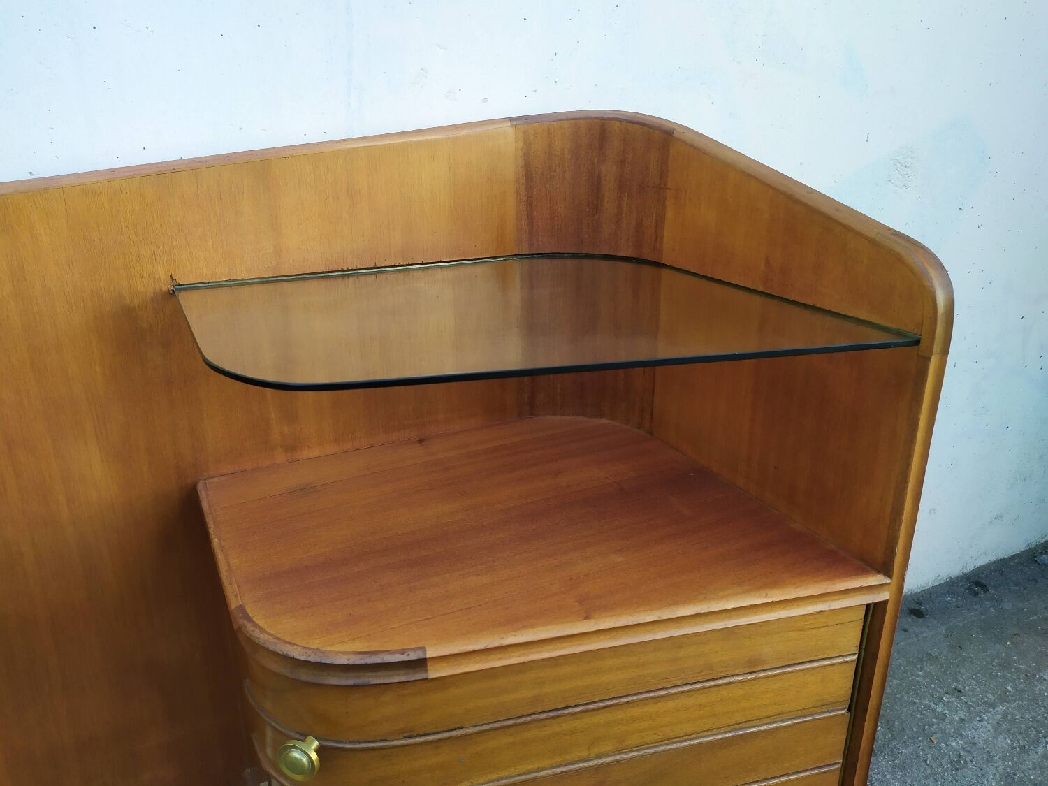 Vintage headboards and bedside tables