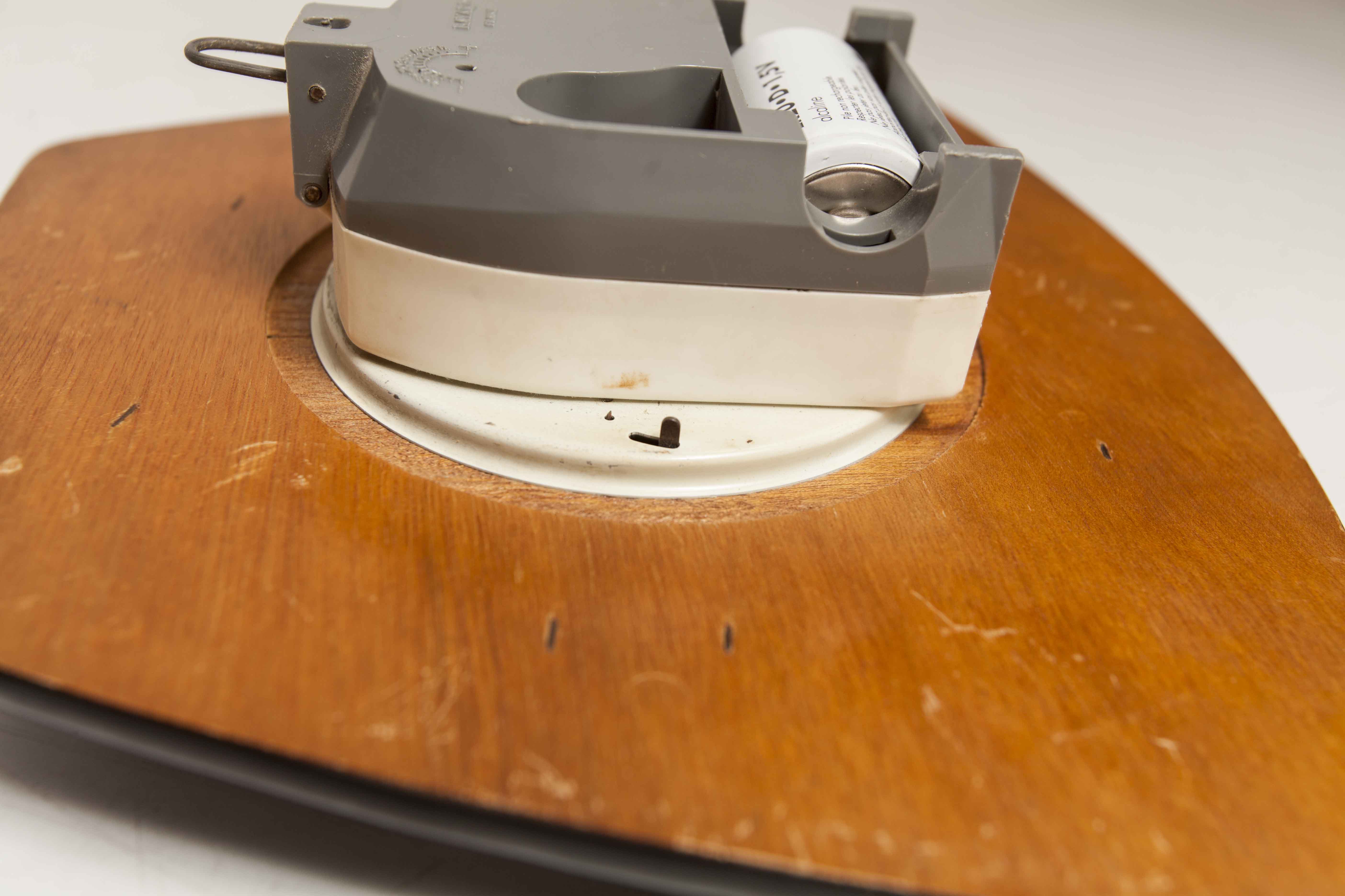 Asymmetrical wall clock 1960 Bayard formica
