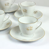 Service à thé Bohême en porcelaine et or, Tchécoslovaquie années 1950