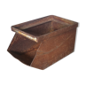 Ancienne caisse boîte Valentini d'atelier industrielle vintage en métal brûlée rouillée objet métier