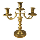 Three-light candlestick in gilded bronze