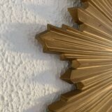 Vintage 1970s gold plastic sun mirror - 44 cm