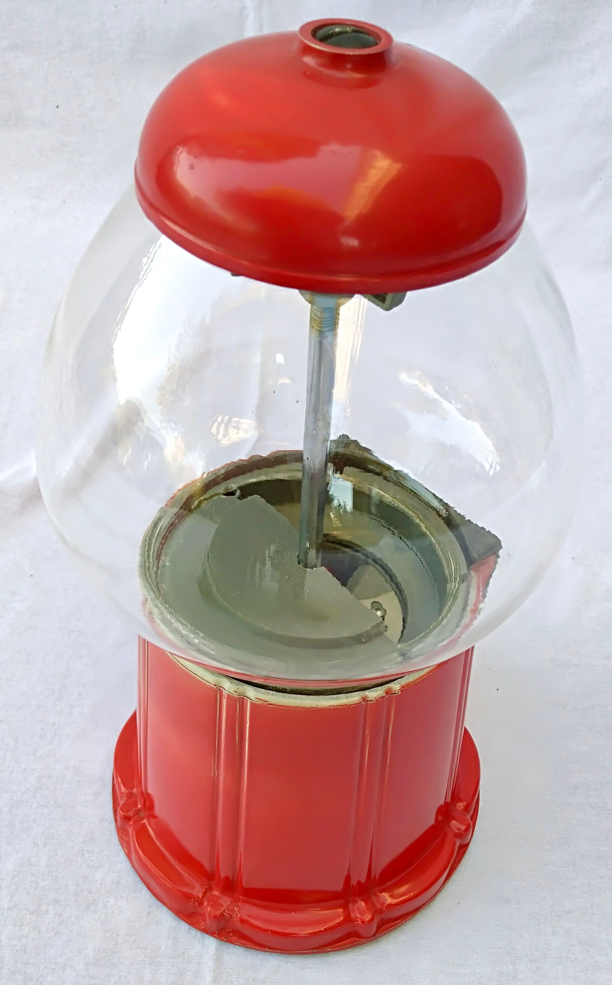 Candy, chewing gum, peanut glass and metal dispenser