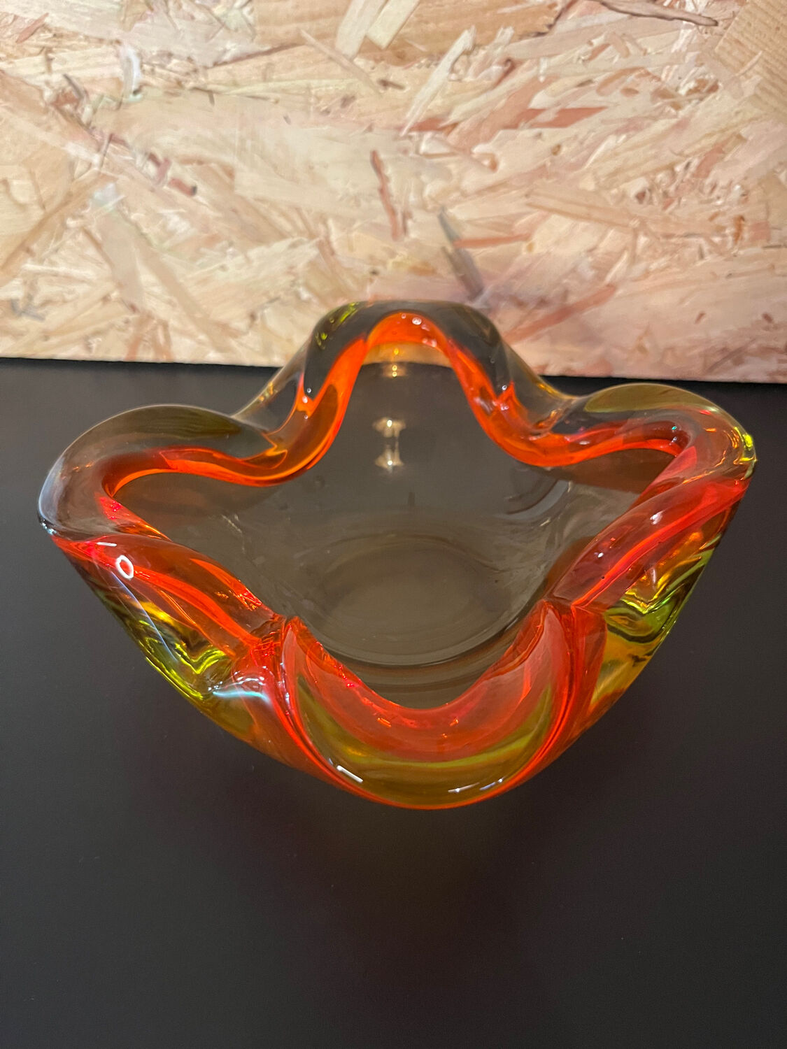 Ashtray or empty amber murano glass pocket