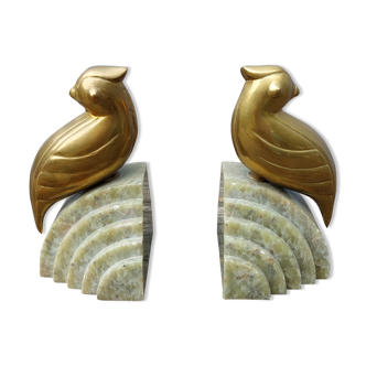 Greenhouse book birds art deco brass and marble