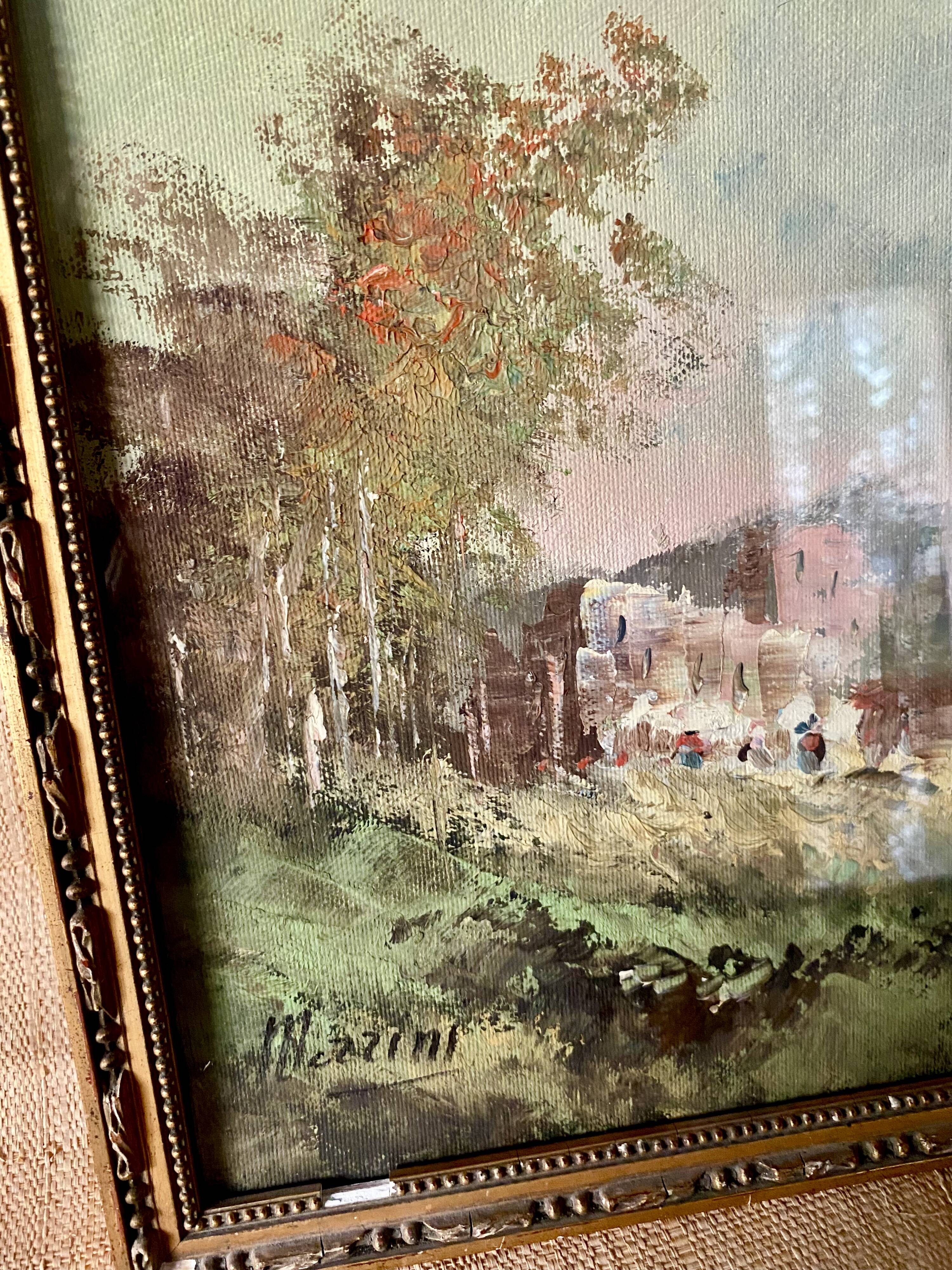 Huile sur toile  début 1900 sous verre