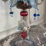 Girandole vénitienne en verre de Murano multicolore, XIXème siècle