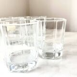 Vintage 6 x Hexagonal Clear Water Glasses, by Luminarc France, 1980s