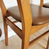 Vintage STOL Kamnik Dining Chairs (Set of 4): Mid-Century Leather Seat