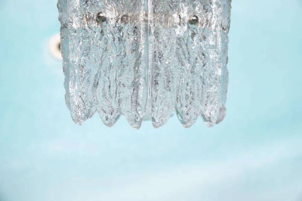 Orrefors Vintage Glass Suspension, Space Age lamp by Fagerlund