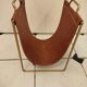 Vintage leather and brass magazine rack – Modernist design 1960s/70s