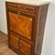 Louis XVI drop-leaf secretary in marquetry with a Carrara marble top.
