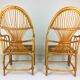 2 fauteuils vintage bambou rotin 1960