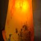 antique wrought iron lamp from 1900 at 40 with a very large glass paste shade 45