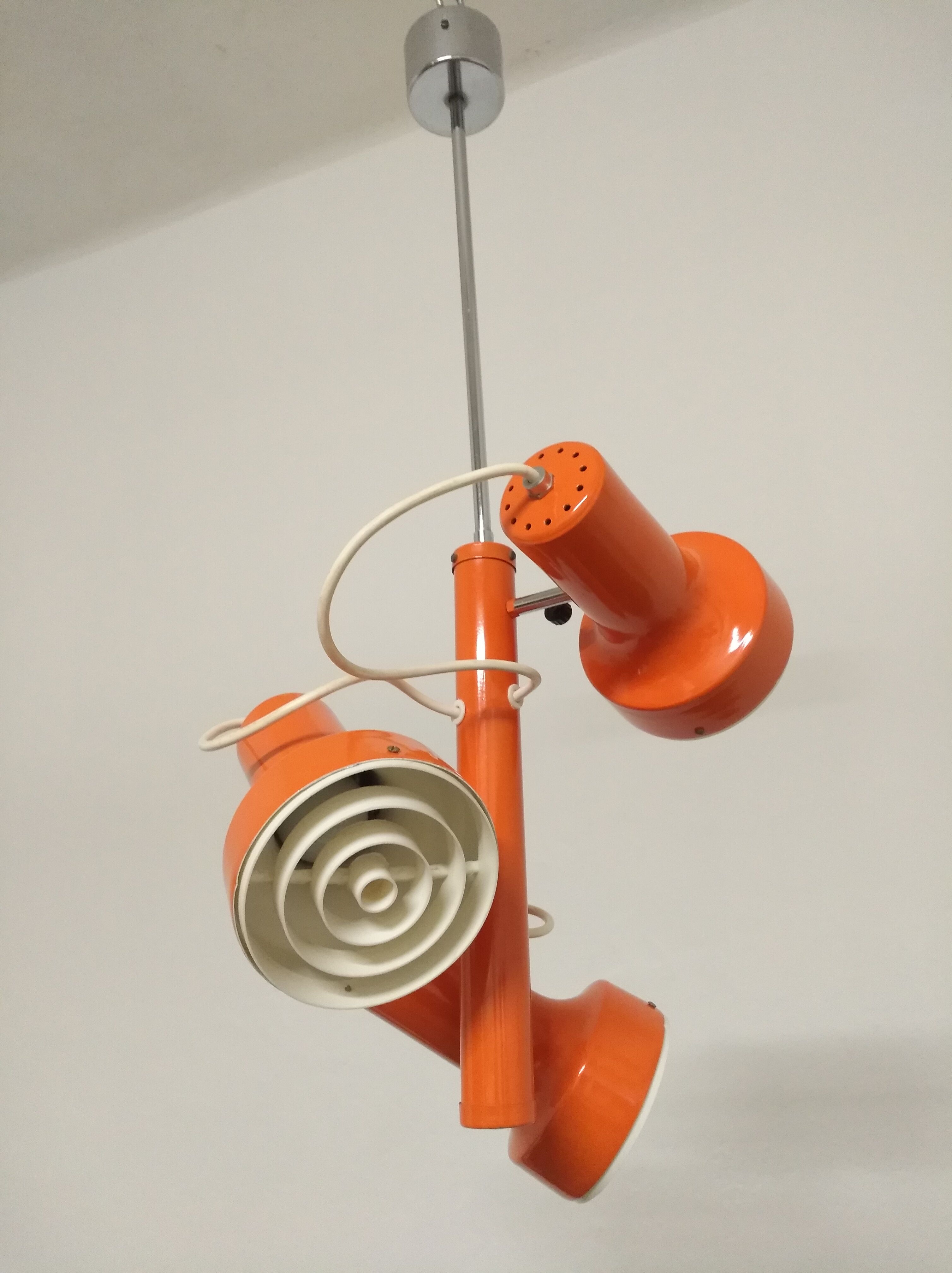 Italian chandelier with 3 spots from the 60s/70s