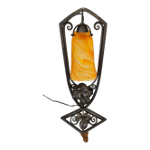 Art Deco wrought iron lamp signed Vianne