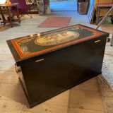 Anchor line painted wooden chest