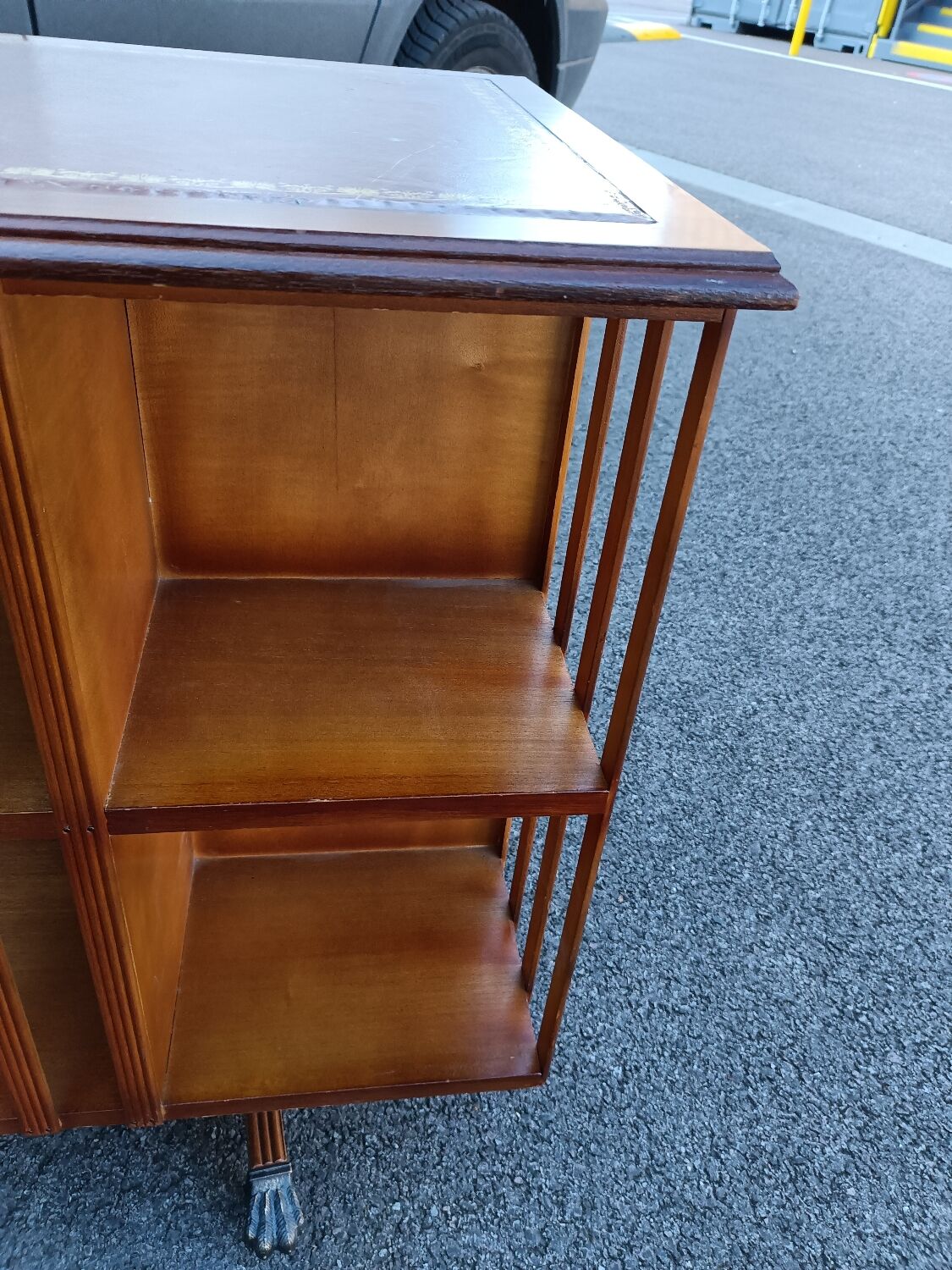 Old vintage English revolving bookcase