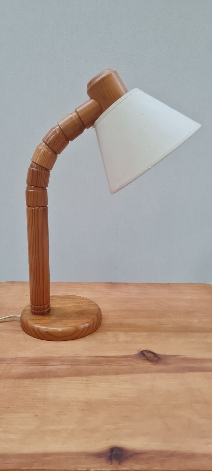 Scandinavian articulated pine lamp
