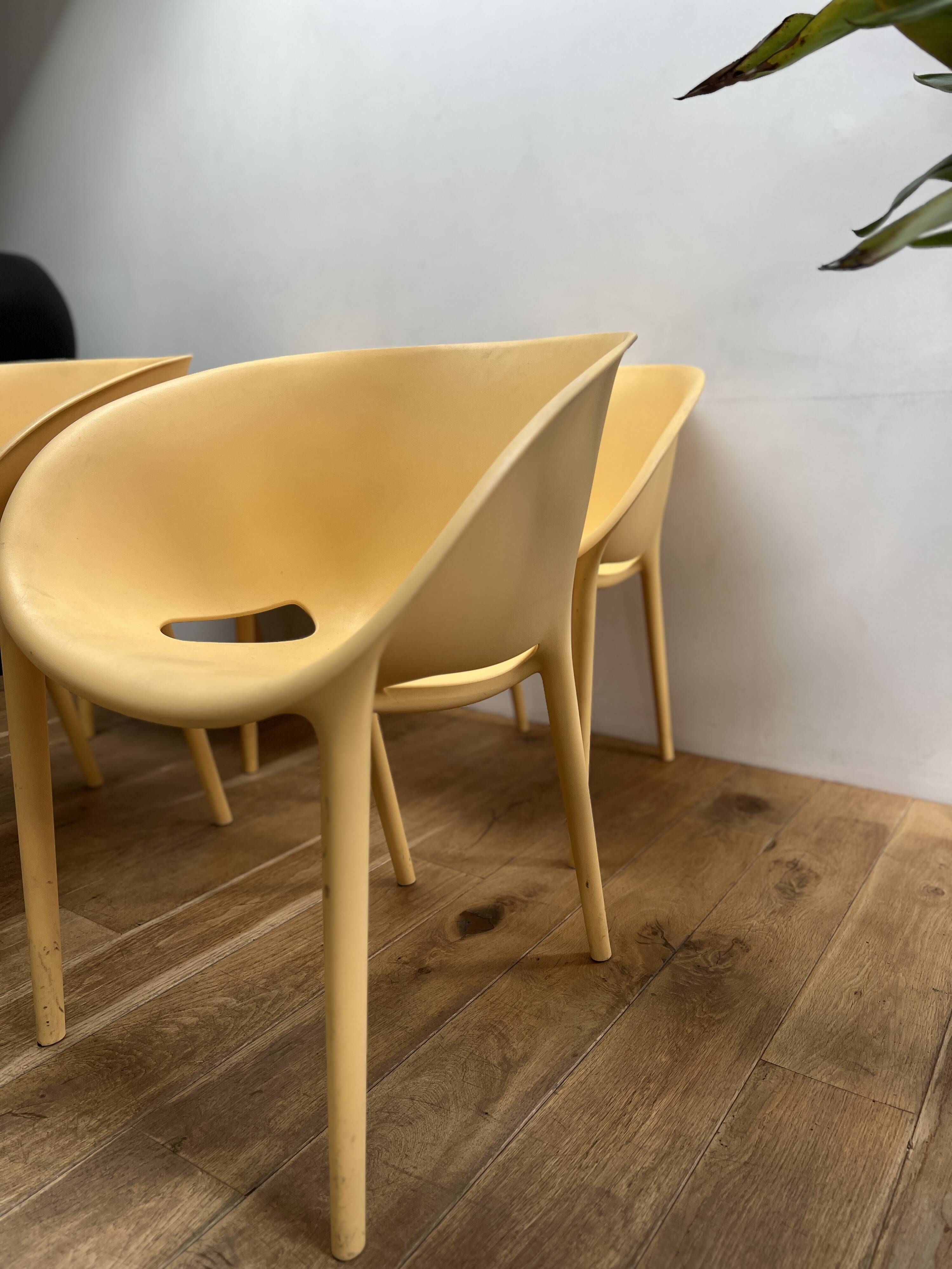 Series of 4 Soft Egg armchairs by Starck for Driade, Italy