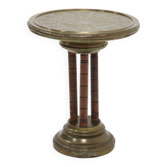 KMD Daalderop Brass and Oak Side Table 1930s
