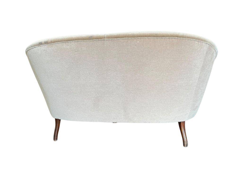 Canapé vintage beige deux places / fauteuil / banc