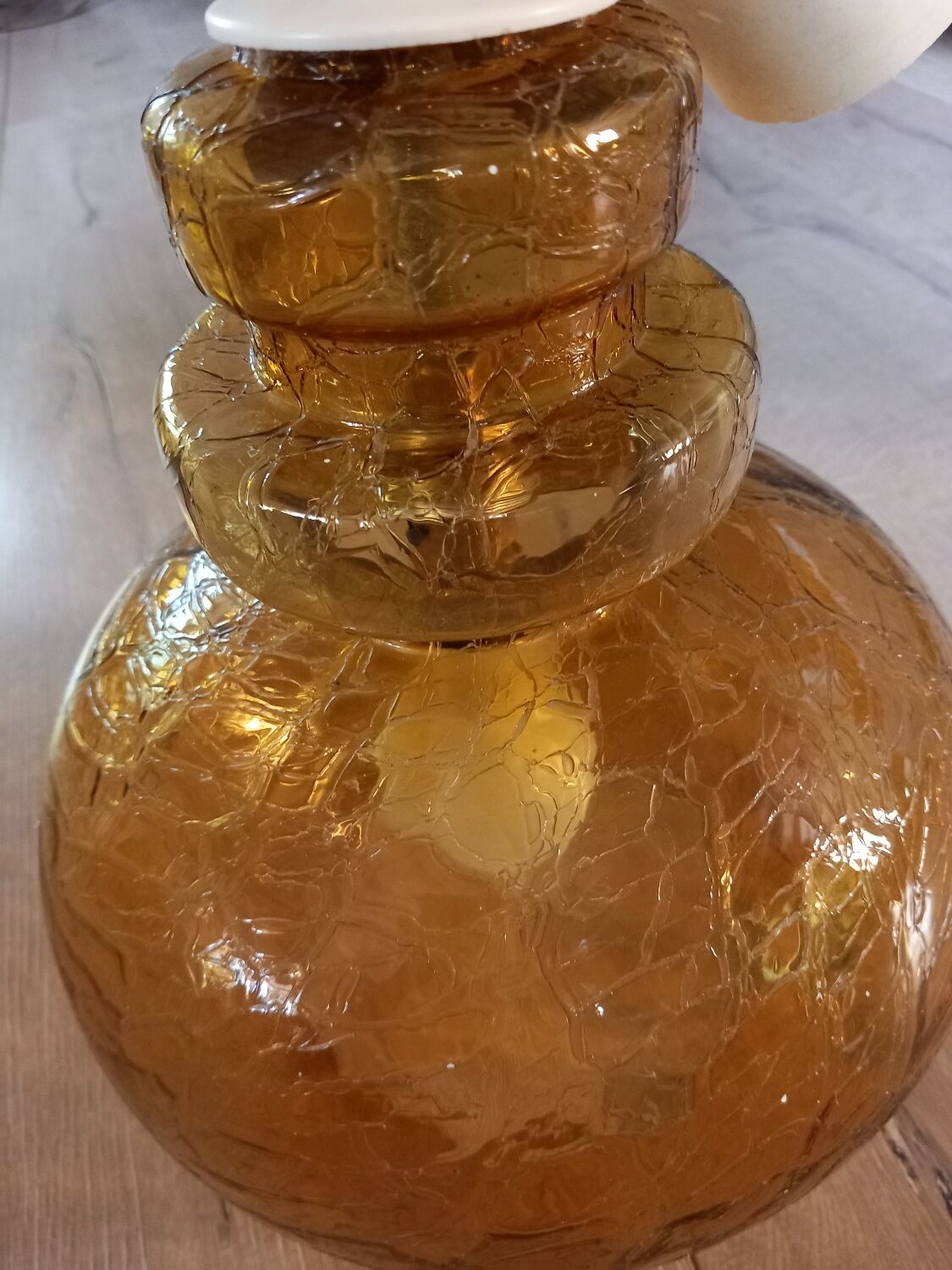 Vintage molded glass pendant light