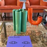 Franco Bettonica, Space age green ceramic vase, Gabbianelli Italy ca. 1970s