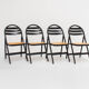 4 Vintage Wood Folding Chairs with Cane Seating