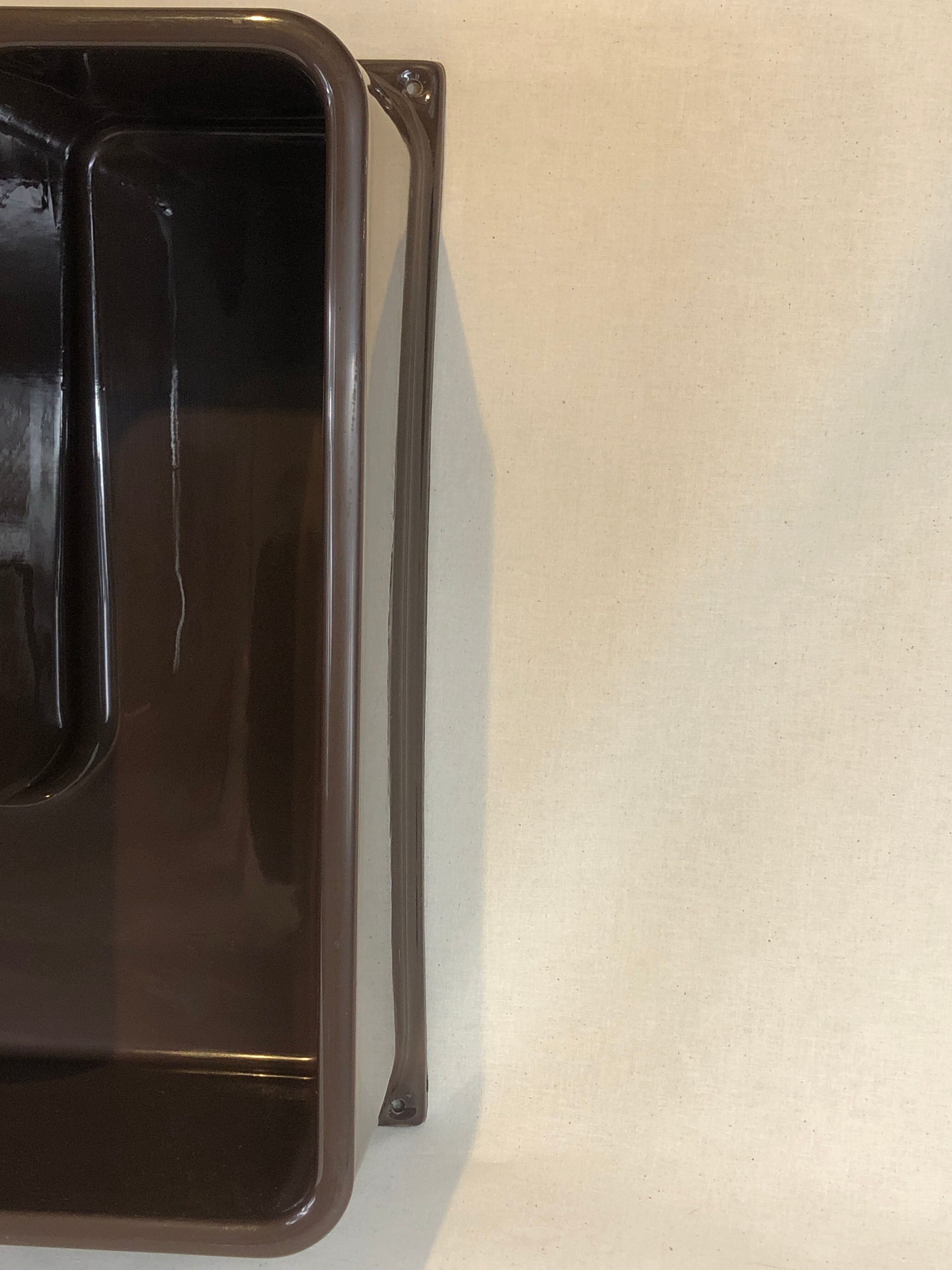 Wall shelf in brown plastic resin design style 1970