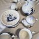 Rare Lunéville Art Deco tea set with Japonisme inspiration, 27 pieces.