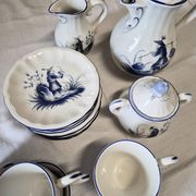 Rare Lunéville Art Deco tea set with Japonisme inspiration, 27 pieces.