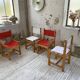 Set of 4 80s colored pine chairs