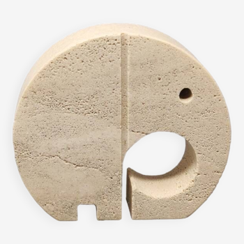 Sculpture originale d’éléphant travertin des années 1970 par Enzo Mari pour F.lli Mannelli