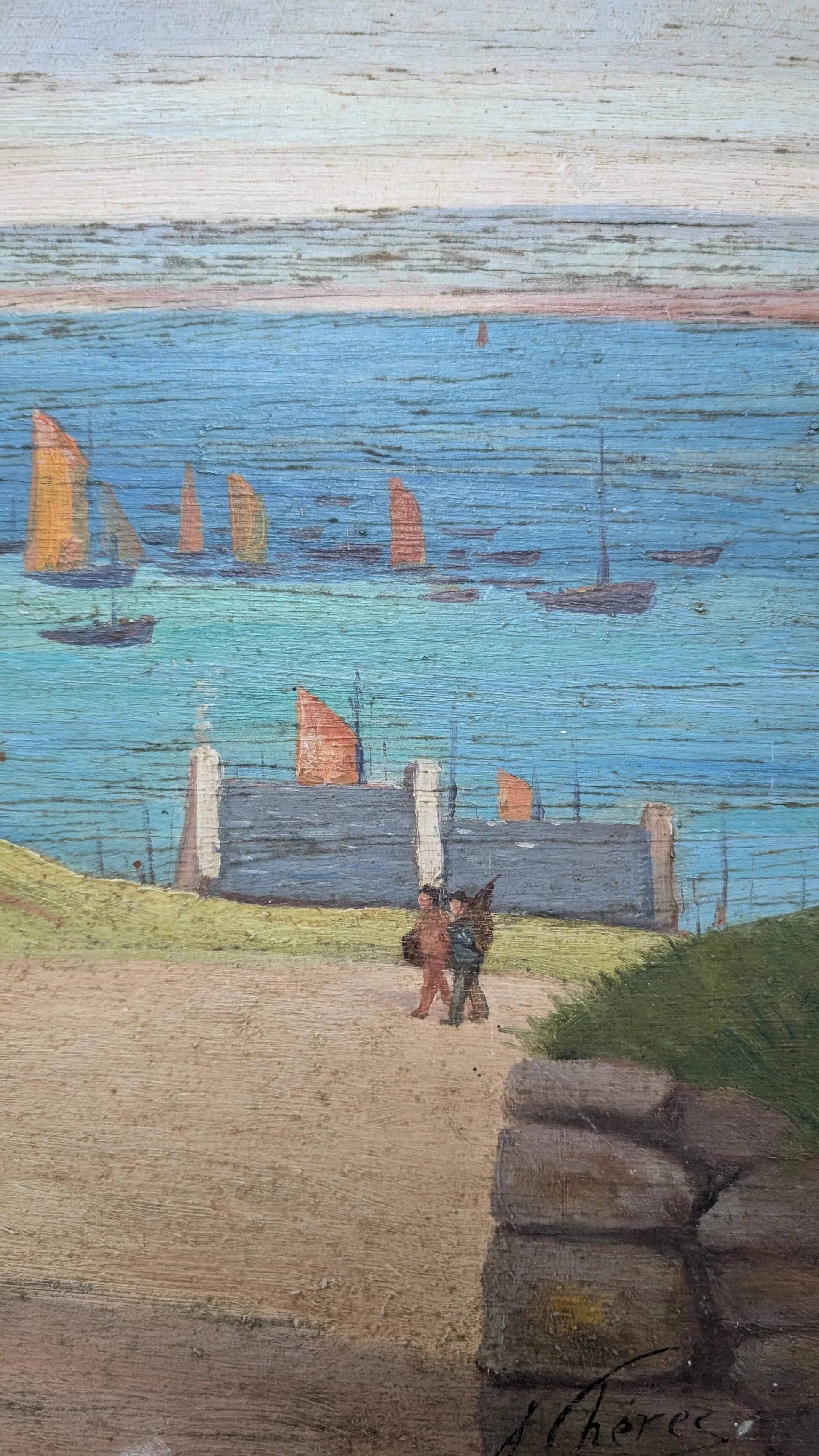 Tableau en bois - Marine au moulin