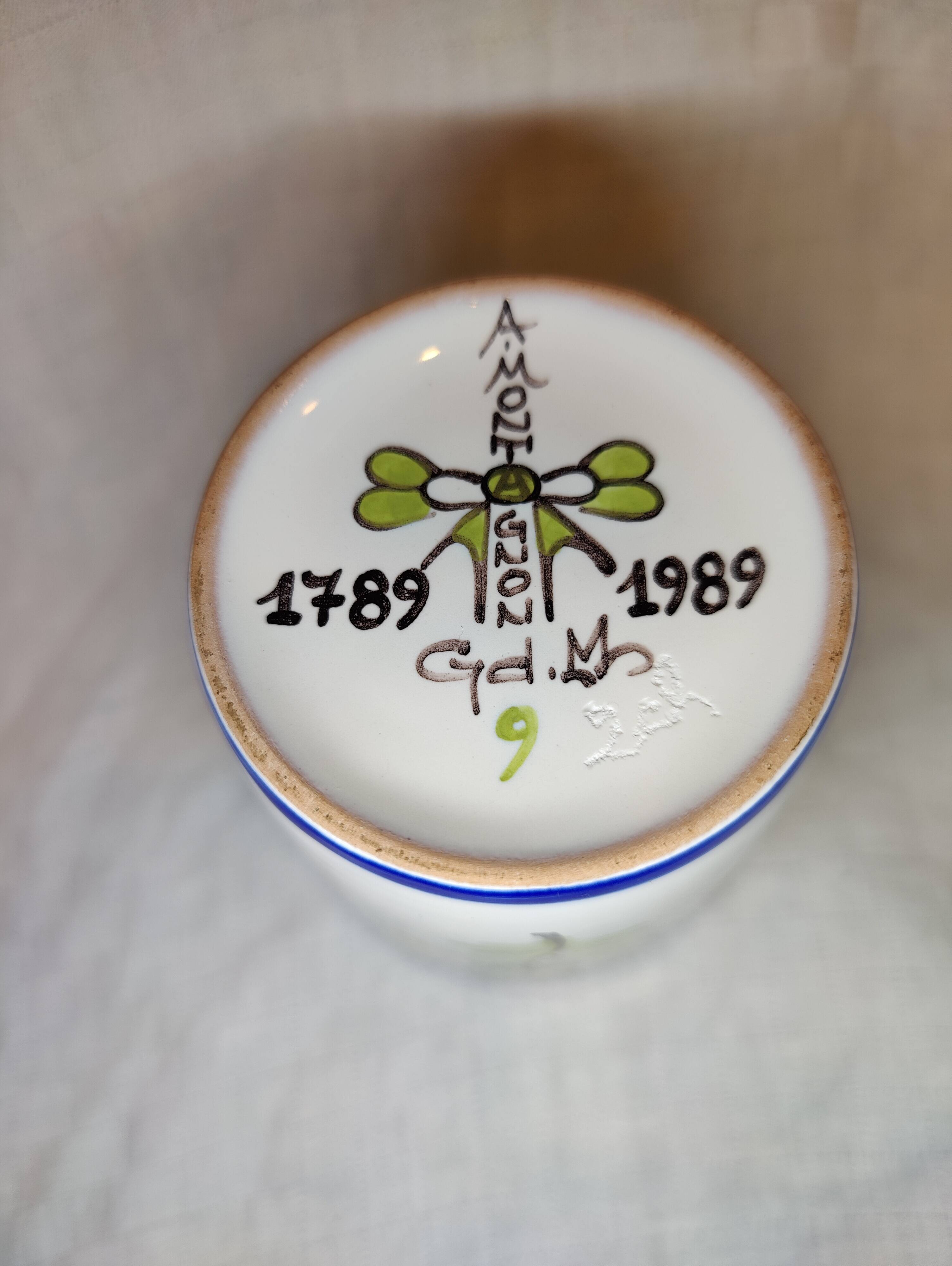 Nevers Montagnon earthenware cup commemorating the Revolution