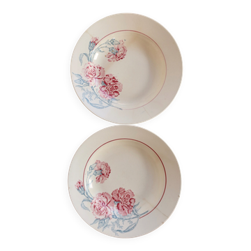 Vintage hollow plate from Saint-Amand, ironstone, Antibes design.