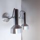 Pair of vintage wall lights - Brushed aluminum spotlight - 1970