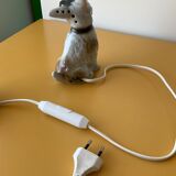 Fox Terrier lamp in vintage porcelain