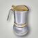 Antique Italian Stella coffee maker – size 2 – stainless steel and gold metal