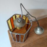 Vintage stained glass pendant light