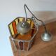 Vintage stained glass pendant light