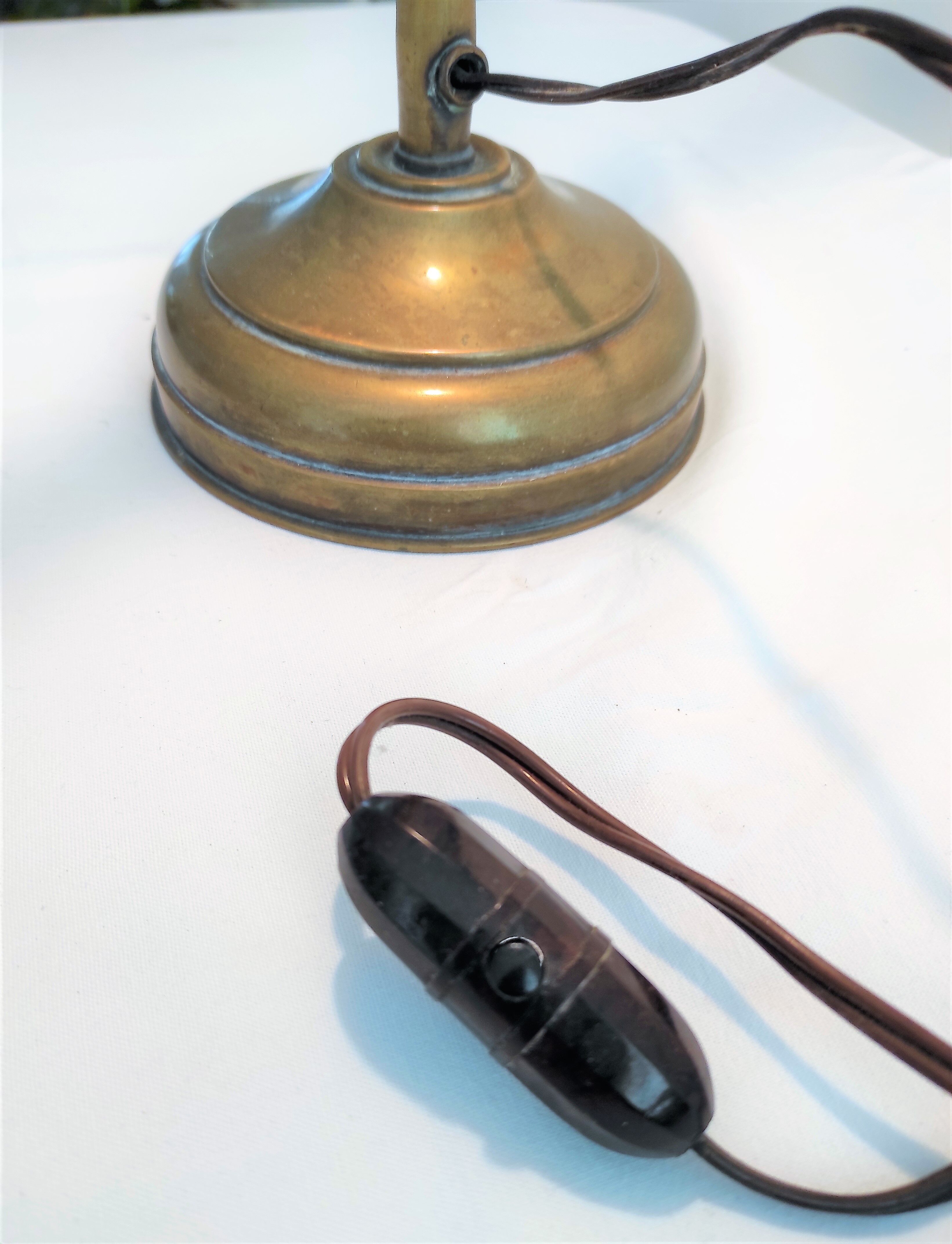 Brass hat lamp with 3 cabochons called "Parisian"