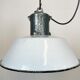 Industrial White Enamel Industrial Lamp with Cast Aluminium Top from EOW, 1950s