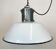 Industrial White Enamel Industrial Lamp with Cast Aluminium Top from EOW, 1950s