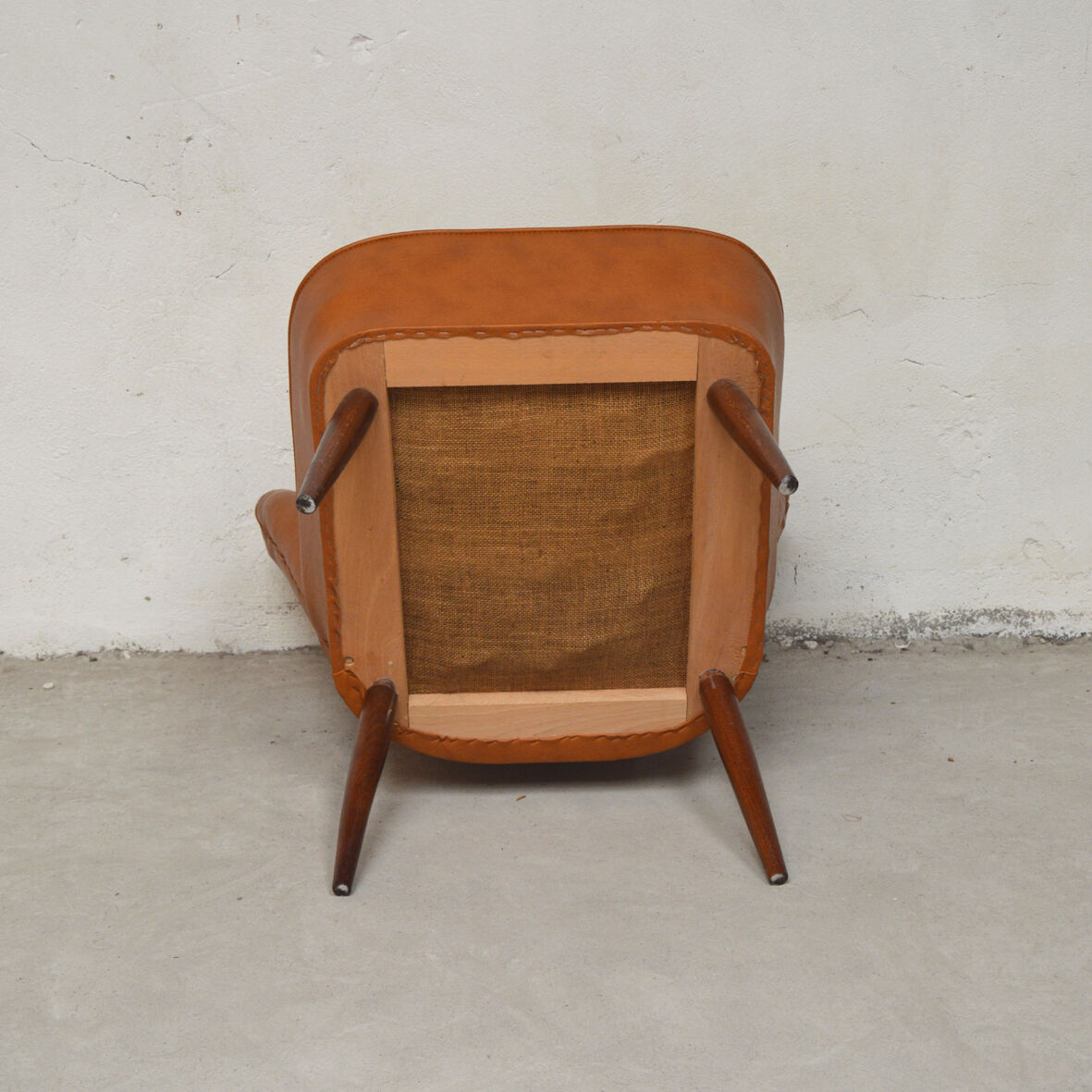 Vintage Tan cocktail armchair years 60