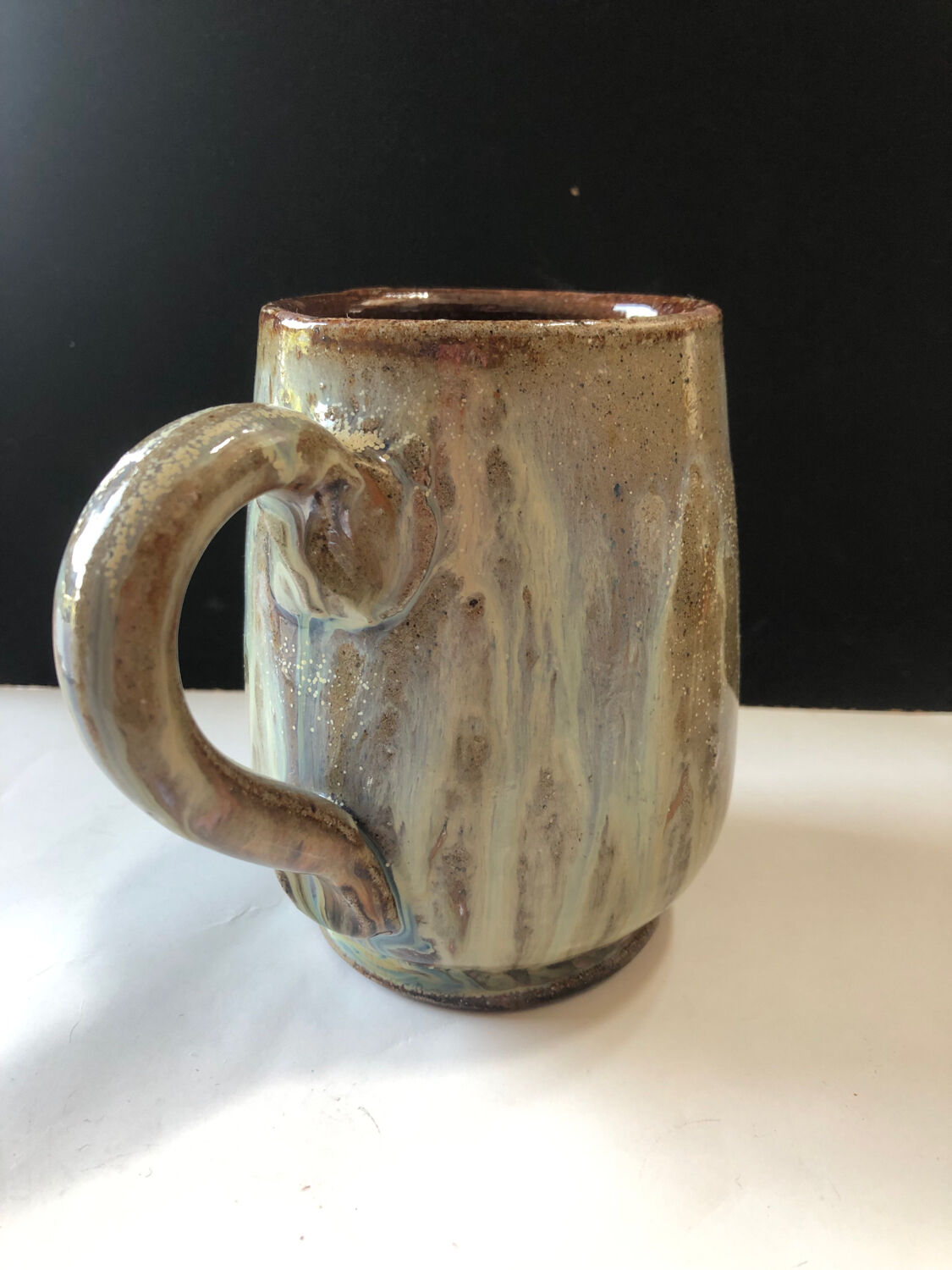 Salted stoneware cup by Marcel Aubry