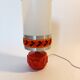 Vintage orange glass lamp signed Robert de Schuytener, 1970.