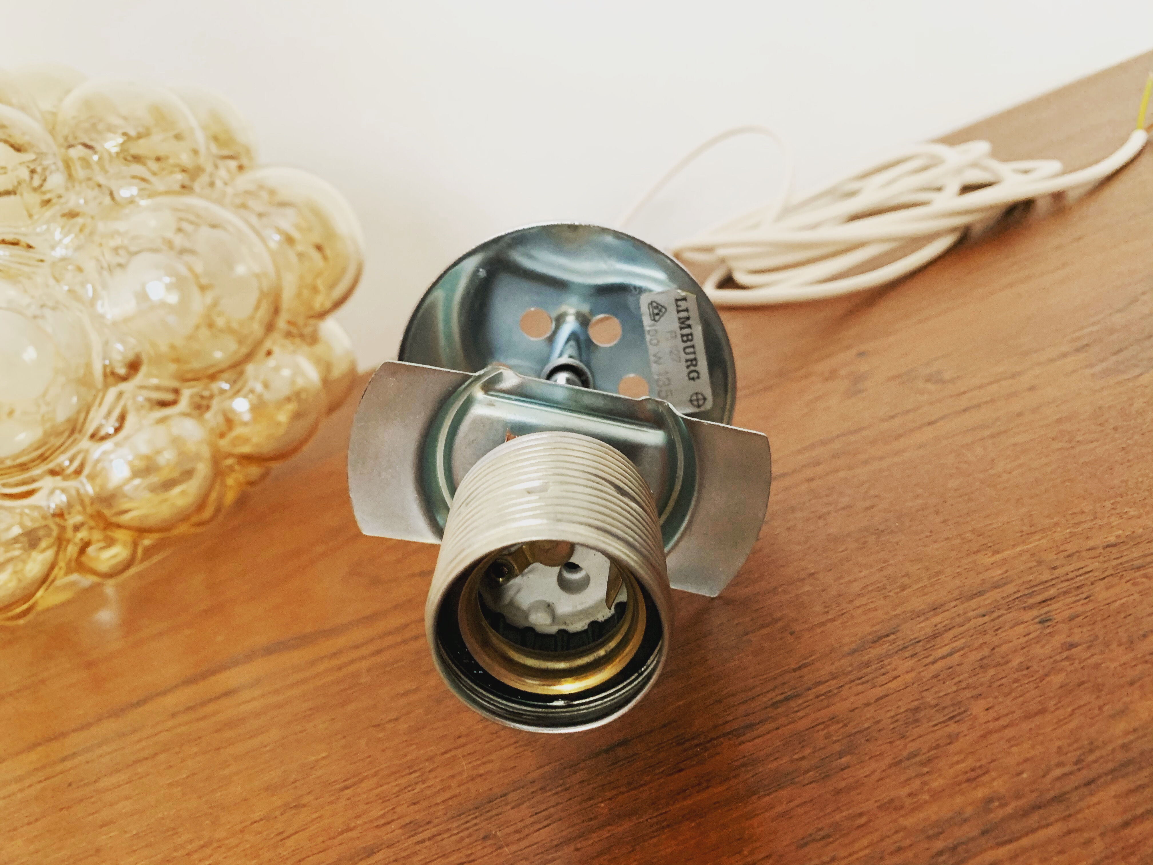 Bubble glass pendant lamp by Helena Tynell for Glashütte Limburg